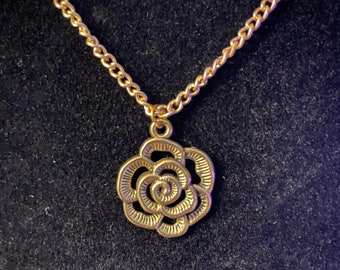 Golden Floral Charm Necklace - Womens accessories - Womens necklaces