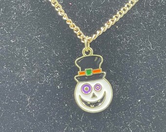 Spooky Snowman -  Halloween Necklace - Charm Necklace - Accessories