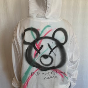 Graffiti bear Hand Painted hoodie