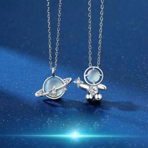 2pcs/set Girls' Sun Element Zinc Alloy Double-color Plated Magnet Necklaces,  Suitable For Daily Wear & Gift