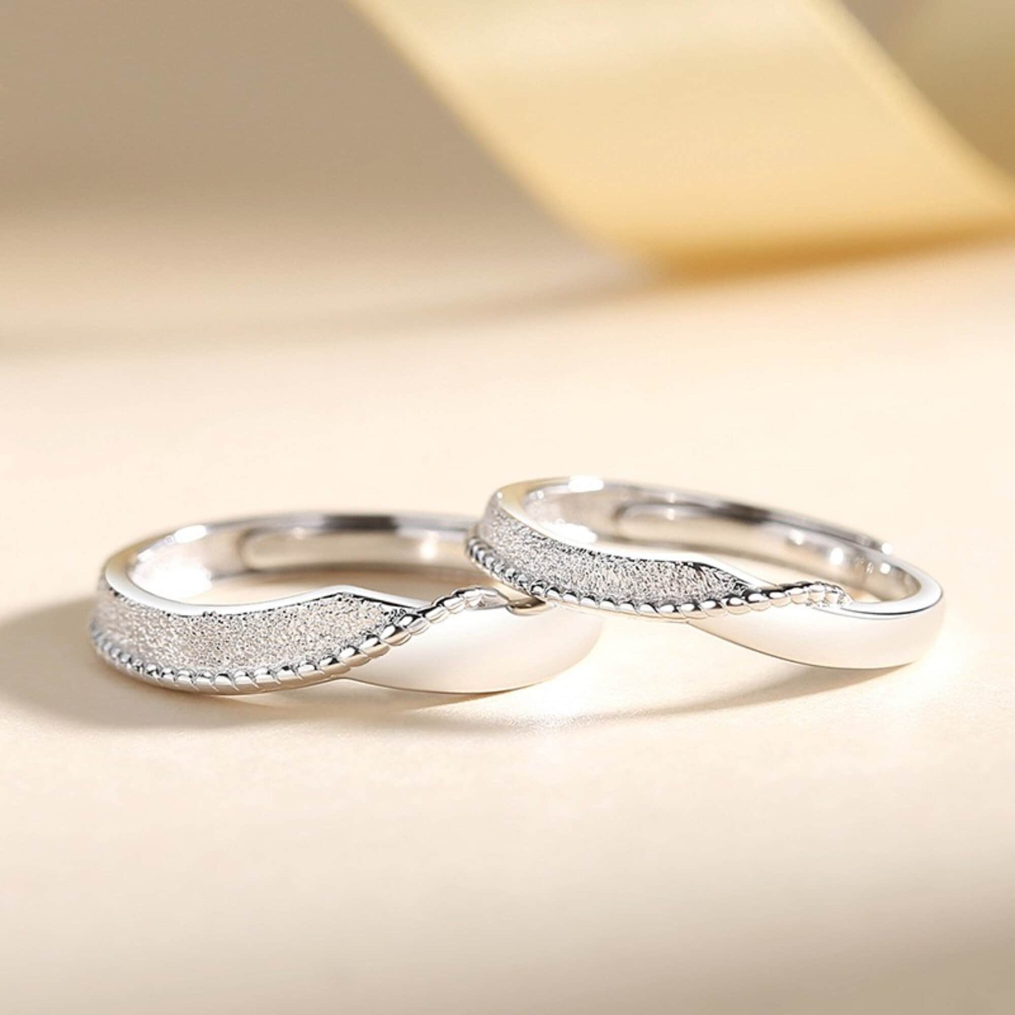 1Pair Lover's Wedding Rings Couple Engagement Ring Set Couple Zircon Letter  Sterling Silver Jewelry for Women And Men - Walmart.com