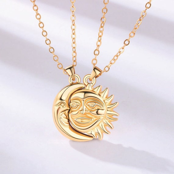 Sun Moon 2 Gold Necklace - Women's Jewelry - Lil Pepper Jewelry