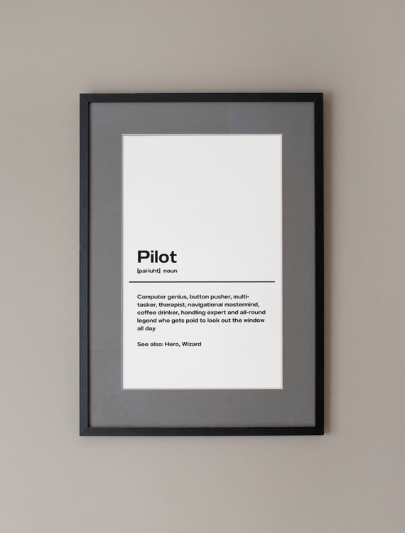 Pilot Definition Printable Art Digital Download Printable Etsy