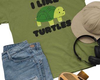 Turtles/ funny tshirt/ turtle fan/ turtle shirt/ I like turtles / Unisex Heavy Cotton Tee