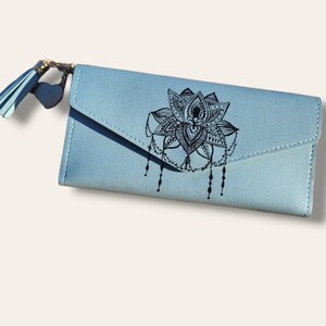 Portefeuille femme dessin fait main