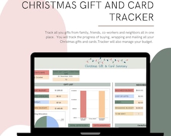 Weihnachtsgeschenk-Tracker Tabelle Weihnachtsgeschenk-Planer Vorlage Urlaubskarten Tracker Google Sheets Planer für Geschenke Budget-Planerliste