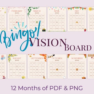 Editable Bingo Vision Board, 2025 Vision Board Bingo, Vision Board Template, 2025 Bingo Card Template, Bucket List, Couples Goals, Canva Pro