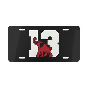 Delta - Double Digit Elephant License Plate - Black