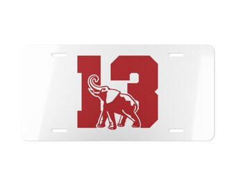 Delta - Matrícula de elefante de dos dígitos - Blanco