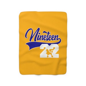 SGRho - Nineteen 22 Shadow Sherpa Fleece Blanket - Sun Gold