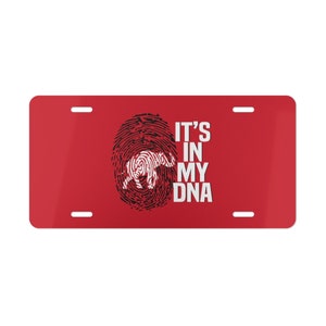 Delta - It's In My DNA Elephant Fingerprint License Plate  - Red