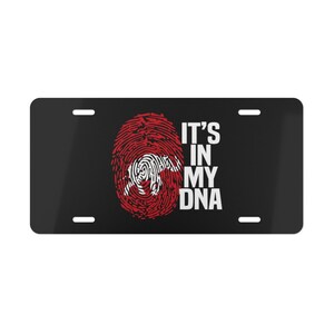 Delta - It's In My DNA Elephant Fingerprint License Plate - Black
