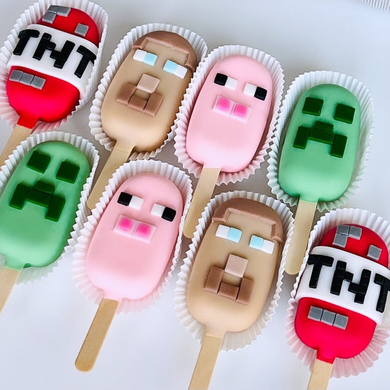 Minecraft Cakesicles Cakepops Geburtstagskind Spiel Geburtstag Geschenk Süßigkeit Bild 2