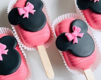 Minni mouse Cake pops Cakesicles Babyshower Eventos de cumpleaños Primer cumpleaños del bebé Baby shower