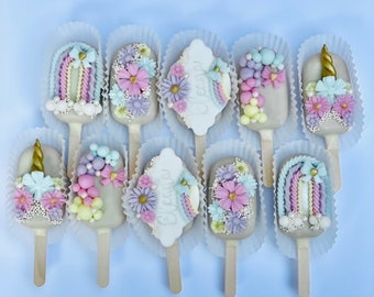 Cakesicles Cake pops Unicornio cumpleaños Geburtstag Regalo Baby shower Einhorn