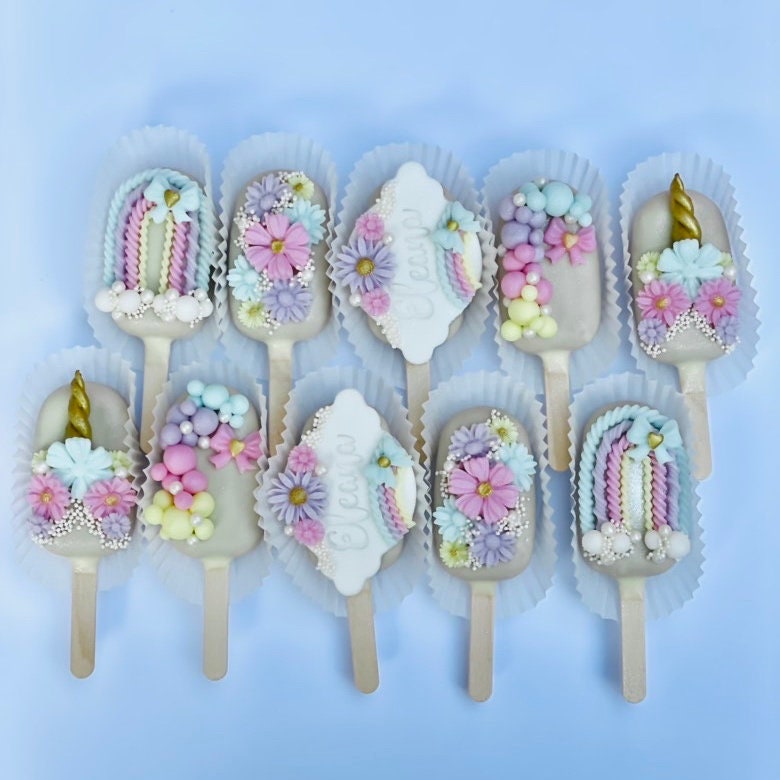 Cakesicles Cake pops Unicorn birthday Geburtstag Present Baby shower Einhorn