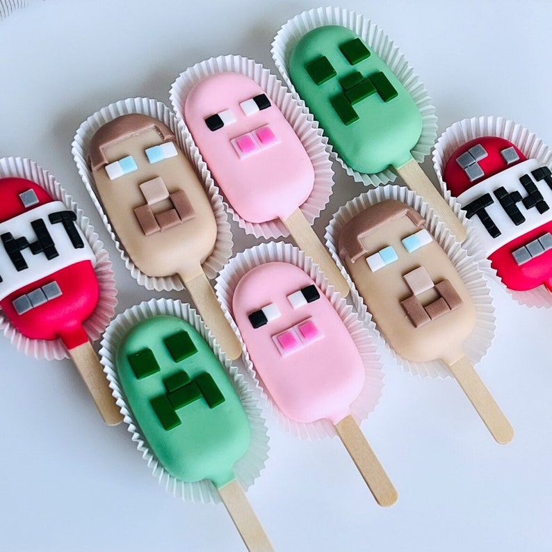 Minecraft Cakesicles Cakepops Geburtstagskind Spiel Geburtstag Geschenk Süßigkeit Bild 1