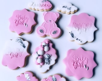 Erster Baby Mädchen Geburtstag Kekse Geburtstag Kekse Geschenk Teddybär Cookie Candy Bar Babyparty