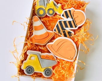 Construction vehicles Repair works birthday cookies Geburtstag Kekse Gift Candy bar Party Biscuits