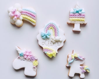 Unicorn cookies Birthday cookies Einhorn Kekse Geburtstag Biscuits Gift