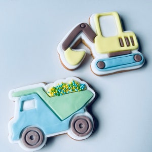 Oil Rig Cookies Construction Vehicles Truck Excavator Birthday Cookies Geburtstag Kekse ...
