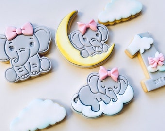 Baby Mädchen Elefant Geburtstag Kekse Geburtstag Kekse Geschenk Elefant Cookie Candy bar Baby shower