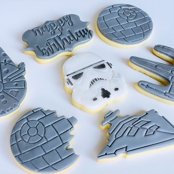 Star Wars Cosmos birthday cookies Geburtstag Kekse Gift Candy bar Party Biscuits