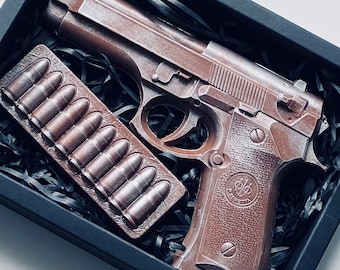 Chocoladegeweer met kogels Verjaardagscadeau voor hem chocoladecadeau Schokolade-pistool