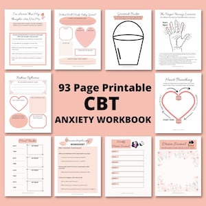 CBT Anxiety Journal Printable Manage Worries Workbook image 2