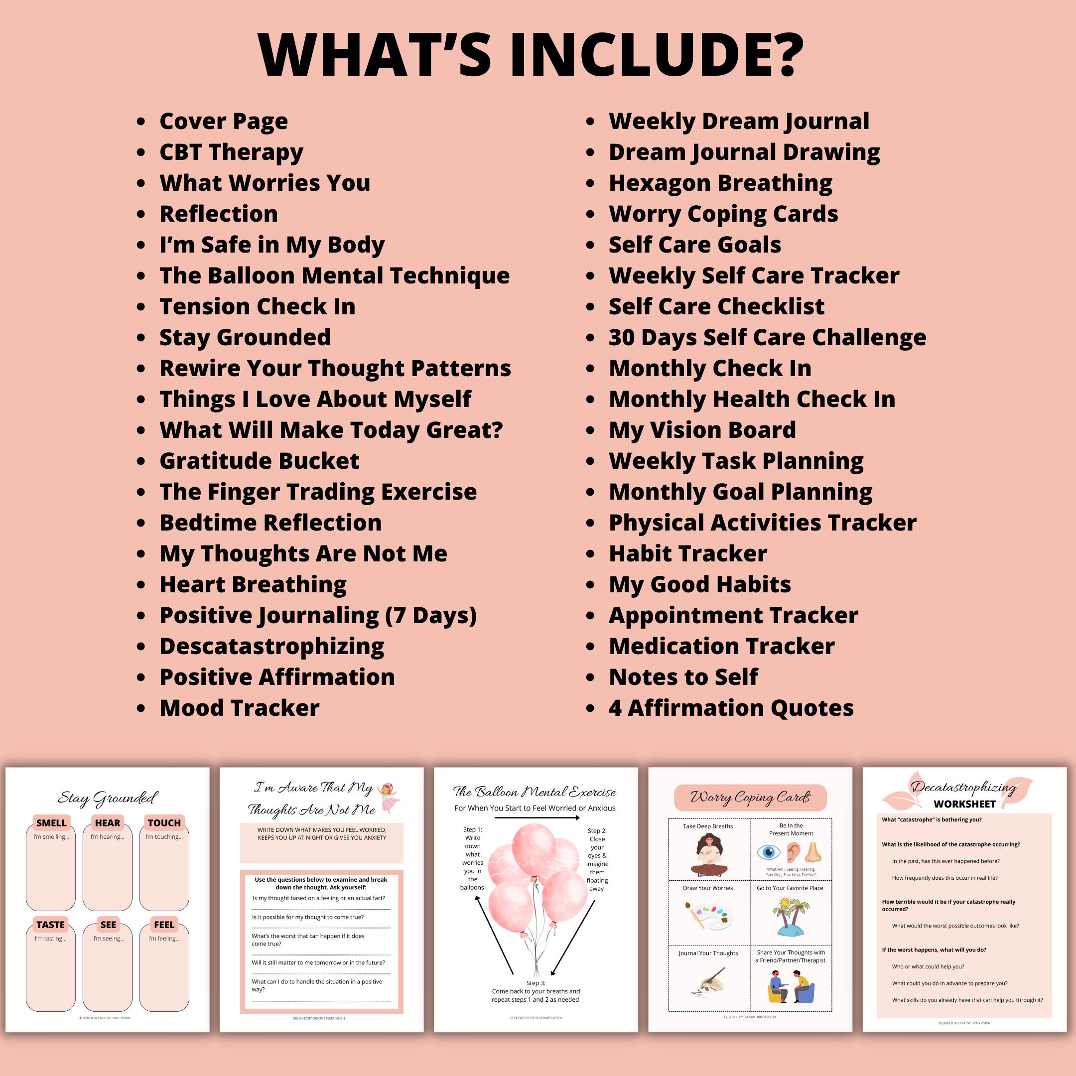 CBT Anxiety Journal Printable Manage Worries Workbook - Etsy Australia