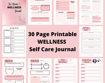 Self Care Journal Printable, Wellness Journal, Self Love Journal, Self Care Planner, Self Care Kit, Self Care Worksheet, Wellness Planner