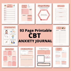 CBT Anxiety Journal Printable Manage Worries Workbook image 3