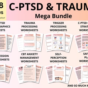 Trauma/PTSD, CPTSD Workbook Journal Printable, CBT Anxiety Workbook, Anger Management Therapy, Self Care Journal, Mental Health Workbook