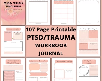 Cahier d'exercices sur le traitement des traumatismes/ESPT, journal imprimable, cahier d'exercices TCC sur l'anxiété, thérapie de gestion de la colère, journal d'autosoins, cahier d'exercices sur la santé mentale