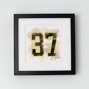 Patrice Bergeron | Hockey Player Watercolor Numbers | Printable