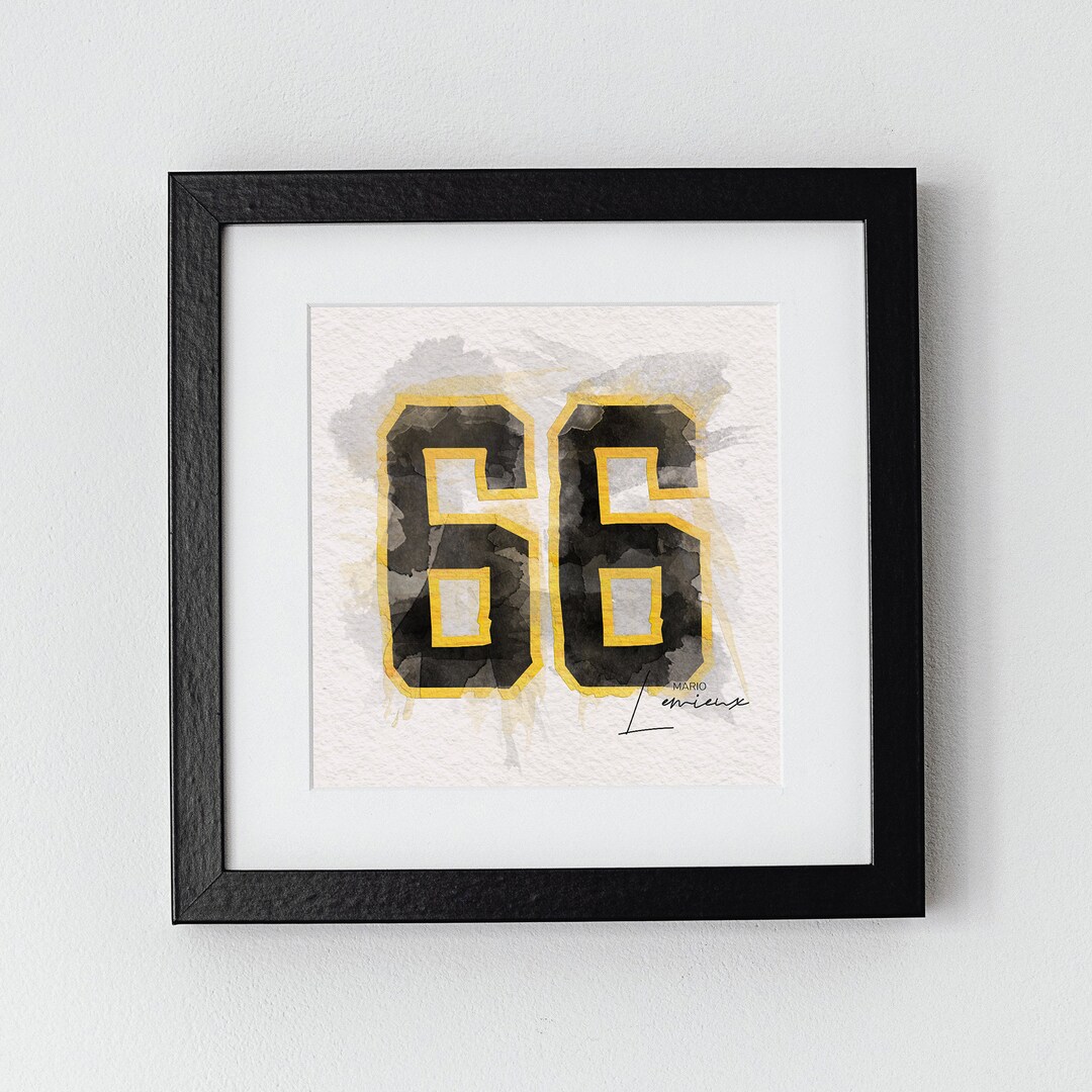 Mario Lemieux Hockey Player Watercolor Numbers Printable Etsy