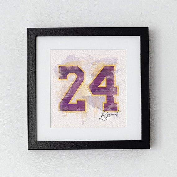 Kobe Bryant 24 | Basketball Player Watercolor Numbers | Printable