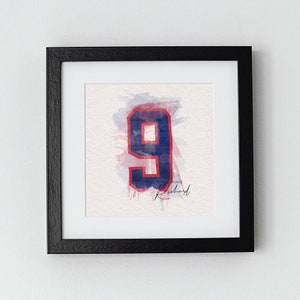 Maurice Richard | Hockey Player Watercolor Numbers | Printable
