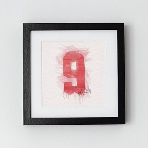 Gordie Howe | Hockey Player Watercolor Numbers | Printable
