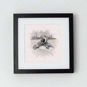 Ice Hockey Skates | Sports Watercolor Art | Printable