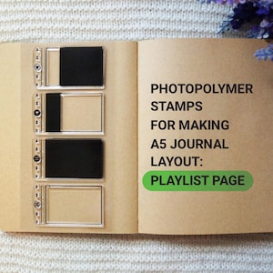MP3 Music Player Stamps for A5 Journal Playlist Page || Photopolymer Stamps Made in USA