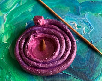 Iridescent Purple Snake Incense Holder
