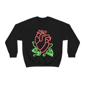 Neon Anatomical Heart Heavy Blend Crewneck Sweatshirt