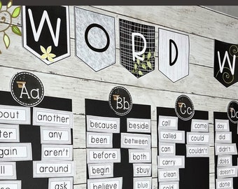 Black and White BOHO WORD Wall Classroom Decor