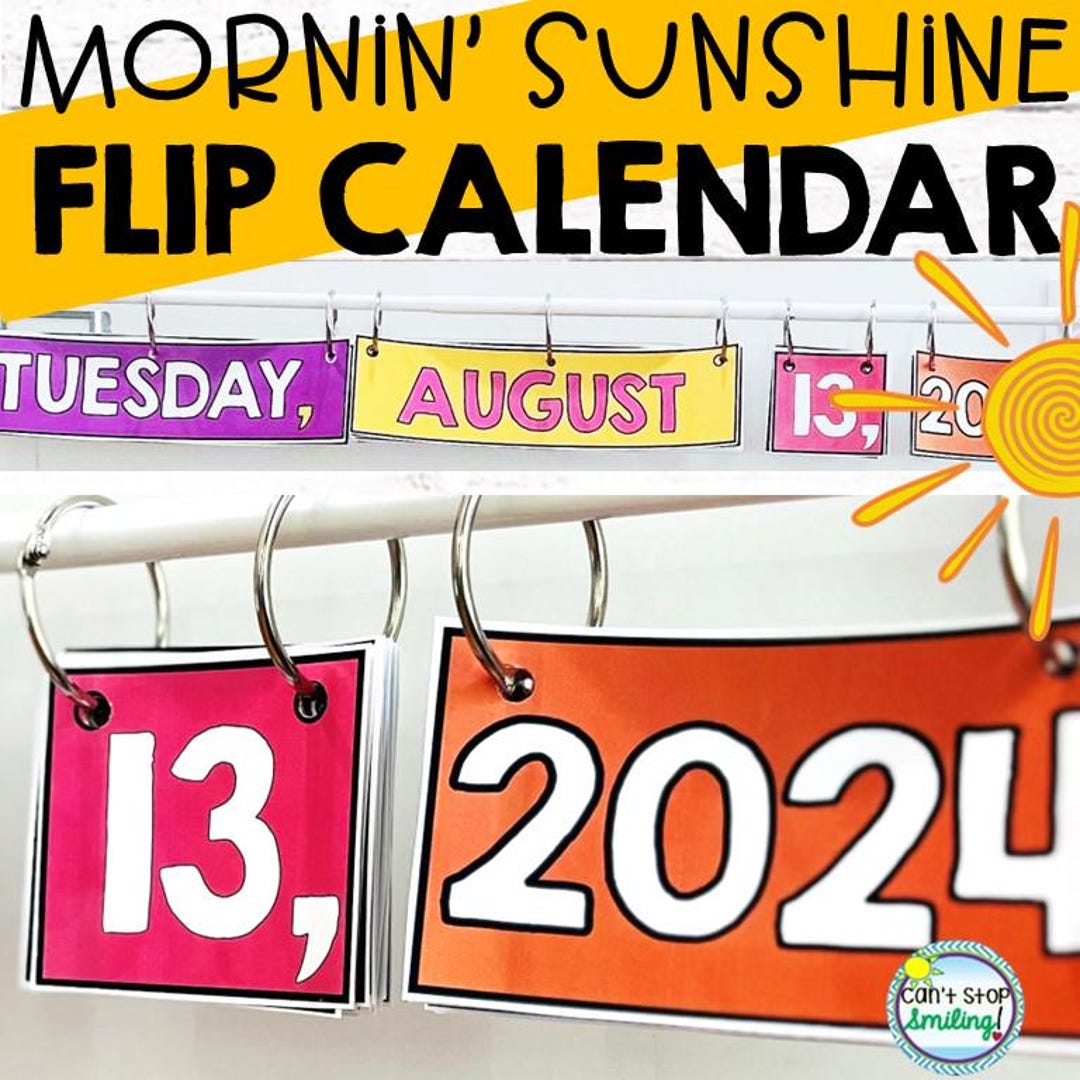 Sunshine Themed Flip Calendar - Etsy