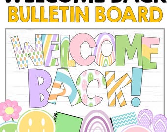 Welcome Back to School Bulletin Board in PASTEL Theme