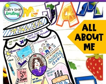 新学期の「私について」アクティビティと掲示板 #Grade is my JAM! 編集可能な掲示板用文字