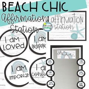 Classroom Decor Affirmation Station Beach Theme