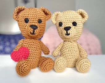 Crochet Teddy Bear Plush, Soft Handmade Stuffed Animal Baby Gift, Cute Baby Shower Gift, Bear Amigurumi