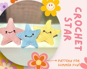 PDF NO-SEW Crochet Adorable Star/Starfish Pattern, Cute Crochet Amigurumi Pattern